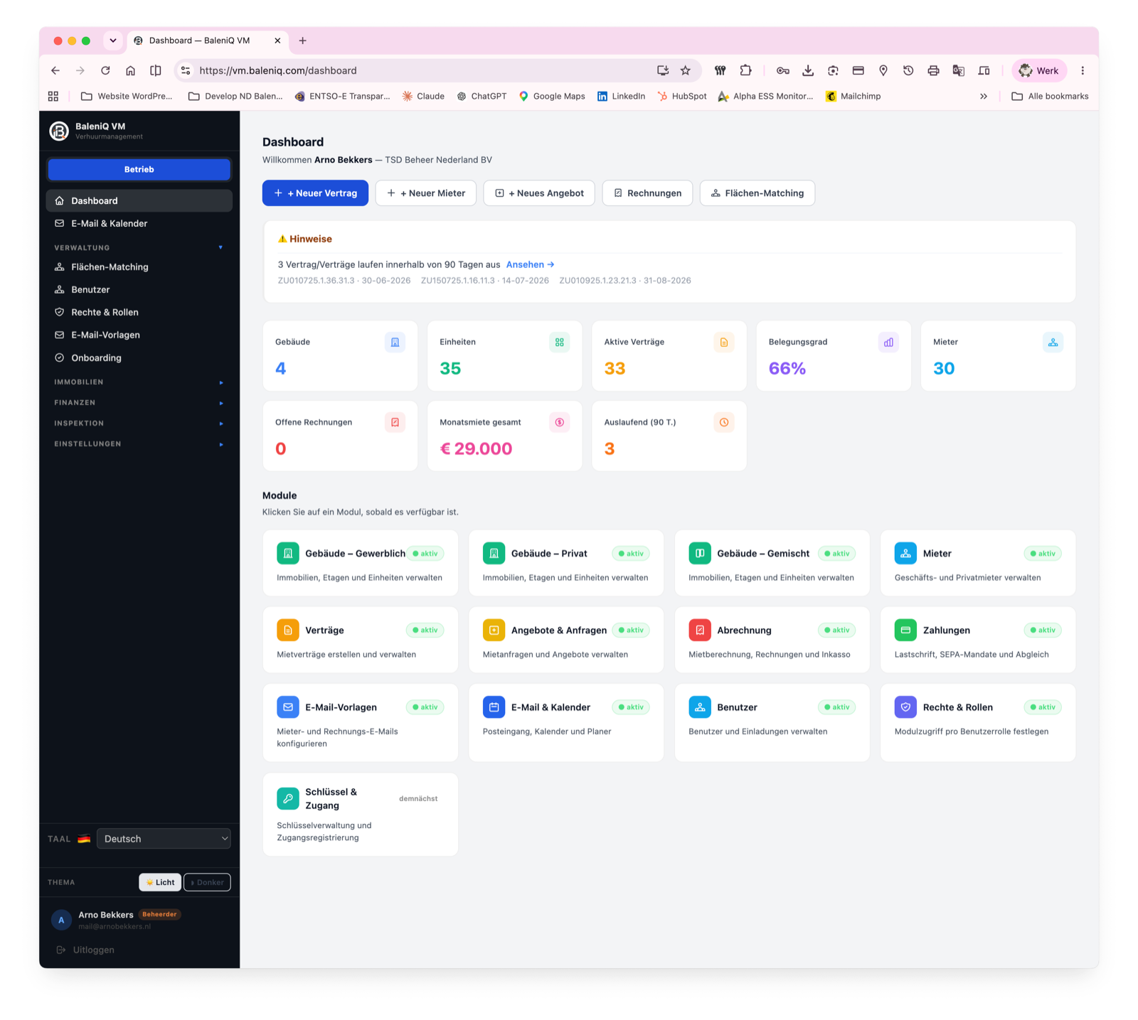 RealGrip dashboard — volledig overzicht