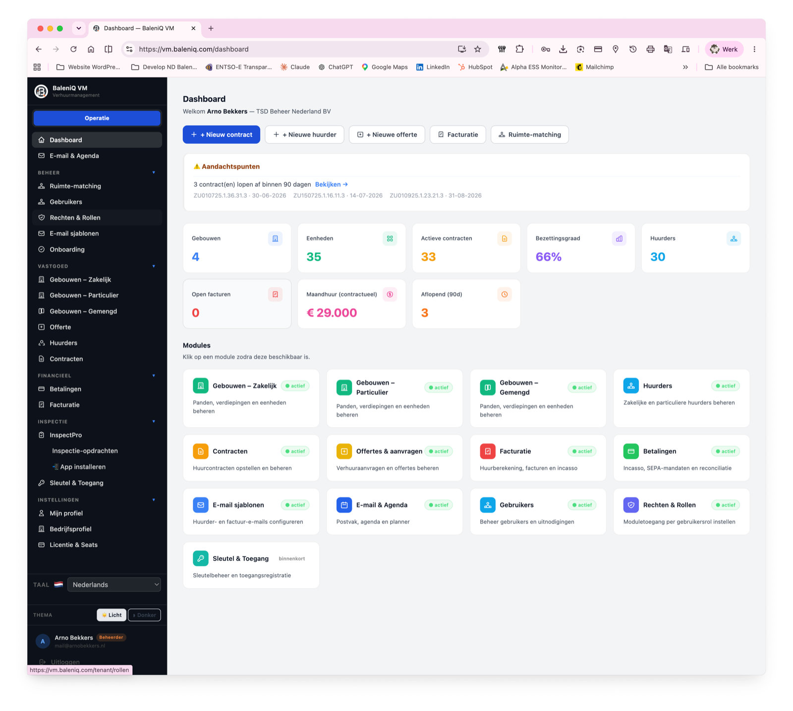 RealGrip dashboard — volledig overzicht